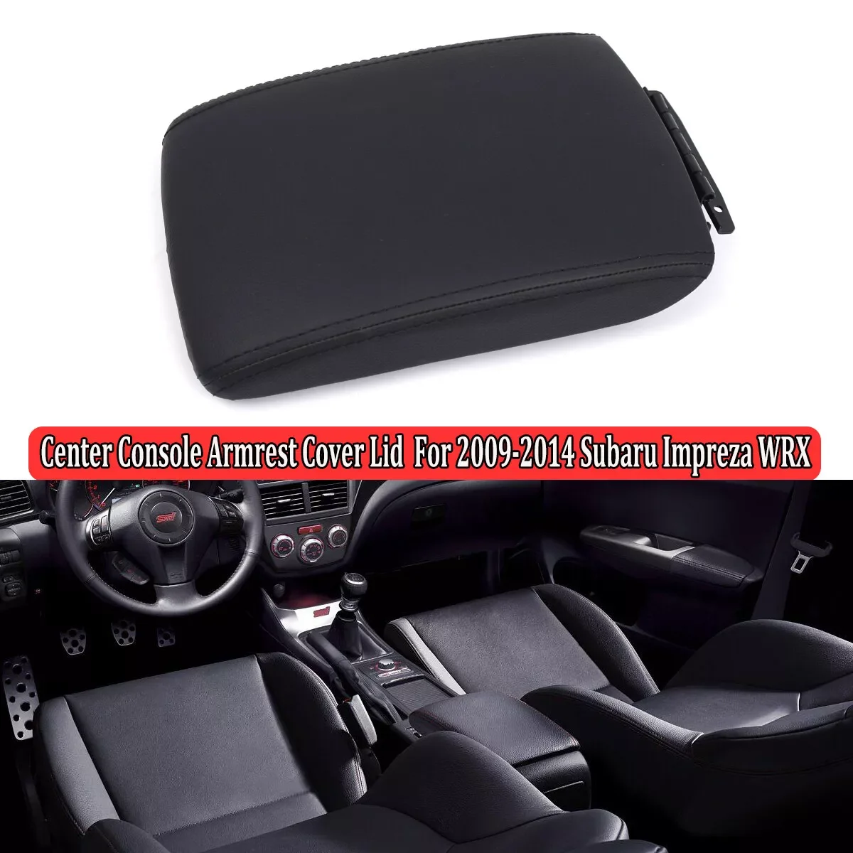 1Pc Center Console Lid Replacement for Subaru Impreza WRX GT 2009-2014 92114FG000JC Leather Car Center Console Cover Replacement