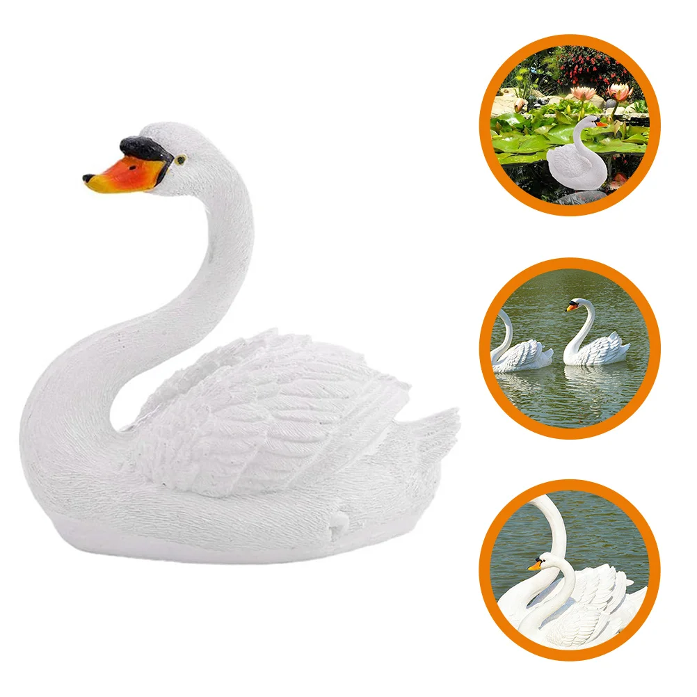 Floating Swan Statue White Model Pool Decors Sculpture Outdoor Decoration Elegant for Resin Garden Animal Ideal