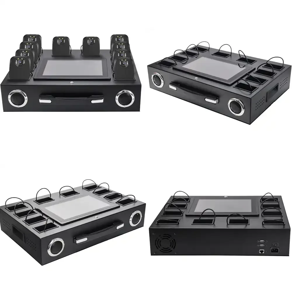 

10.1 Inch LCD for Body Worn Camera Docking Station 10 Ports Portable Data Acquisition Manager for Police Security