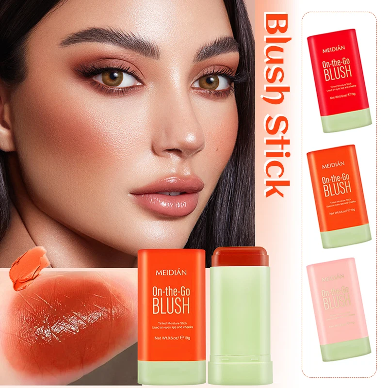 Gezicht Natuurlijke Blush Stick Uitbreiding Kleur Effen Blush Accentueren En Contouren Multi-Functionele Rouge Blush Crème Langdurig