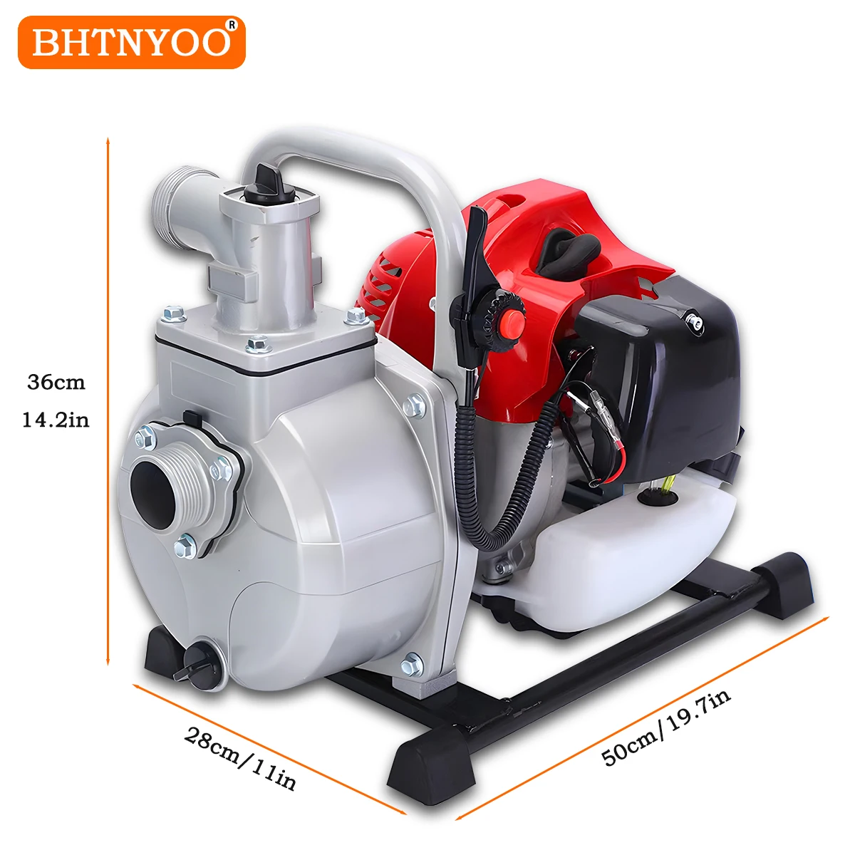 Gasoline Engine Water Pump 1.9HP 22ft 2-Stroke Gas Powered Trash Water Transfer Garden Pump for Irrigation Pool ﻿