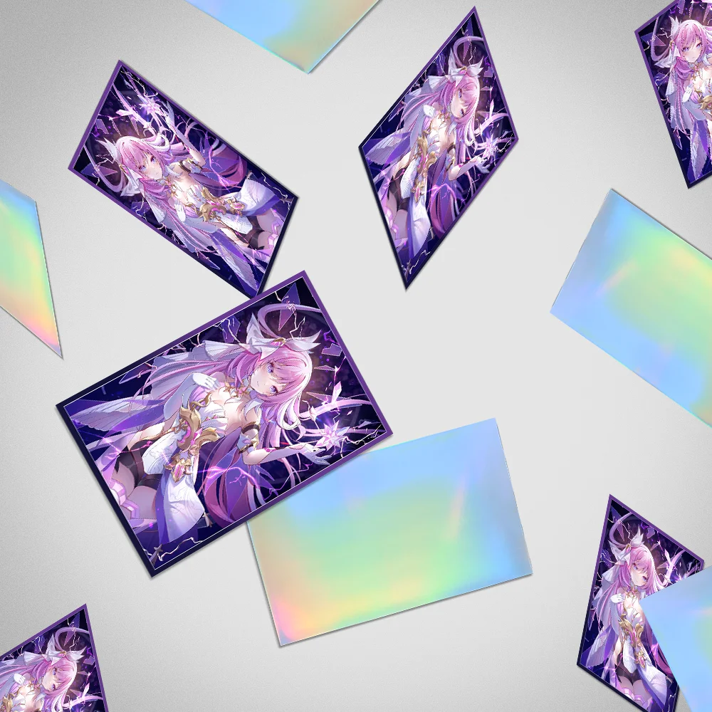 60 SZTUK Trwałych, Przezroczystych, Holograficznych Koszulek na Karty Anime z Górnym Zakładaniem 67x92mm, Kompatybilnych z MGT, Ochraniacze na Karty Kolekcjonerskie PTCG PKM