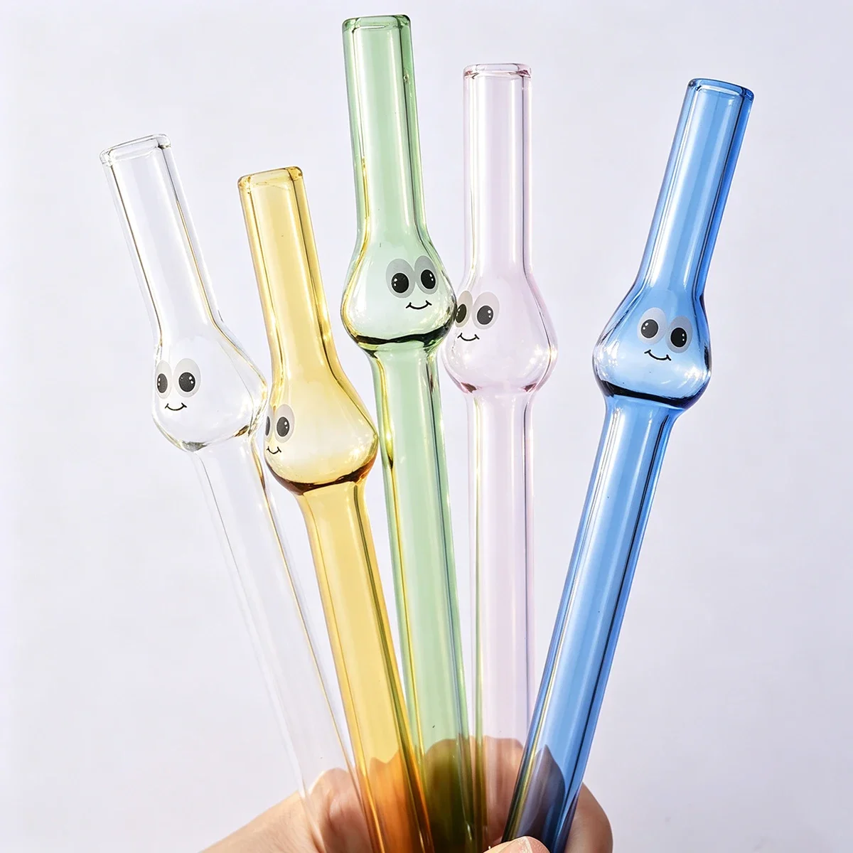 4pcs Wide 12mm Glass Straw Set with Brush Reusable Glass Straw Suitable for Milkshakes Juices Coffee Tea Kitchen Bar Accessories