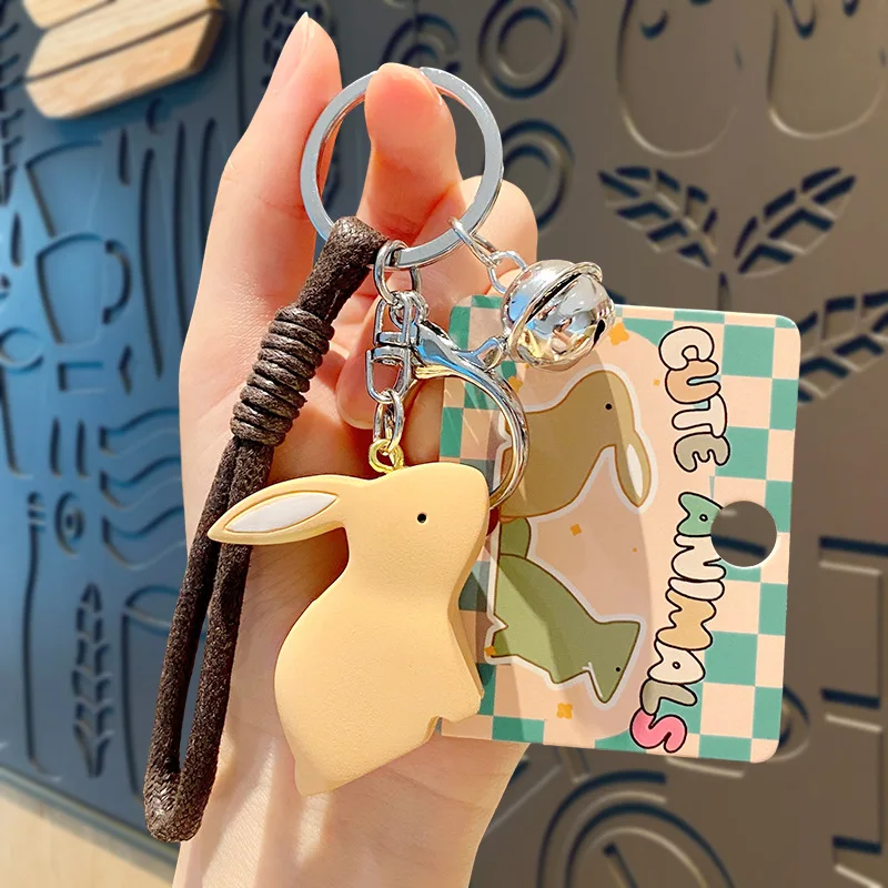 Cartoon Original Genuine Simple Resin Tibetan Fox Swan Animal Key Chain Cute Three-dimensional Rabbit Orange Fox Doll Keyring