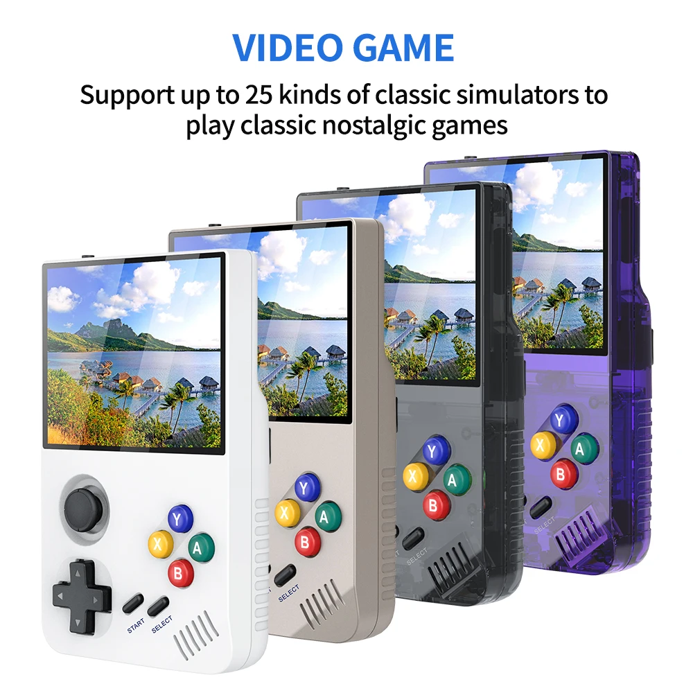 Open source M19 Handheld Game Console 3.5 Inch 640*480 4K HD IPS Screen LINUX/EmuELEC System 3D Retro Video Gaming Player Gifts