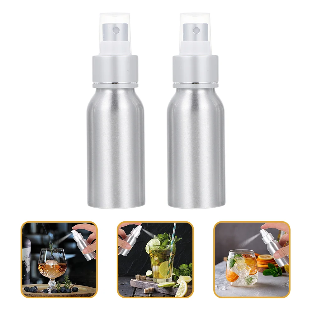 2 Pcs Bitters Spray Bottle Portable Cocktail Sprayer Atomizer Mister Alcohol Fragrance Aluminum Bottles Perfume