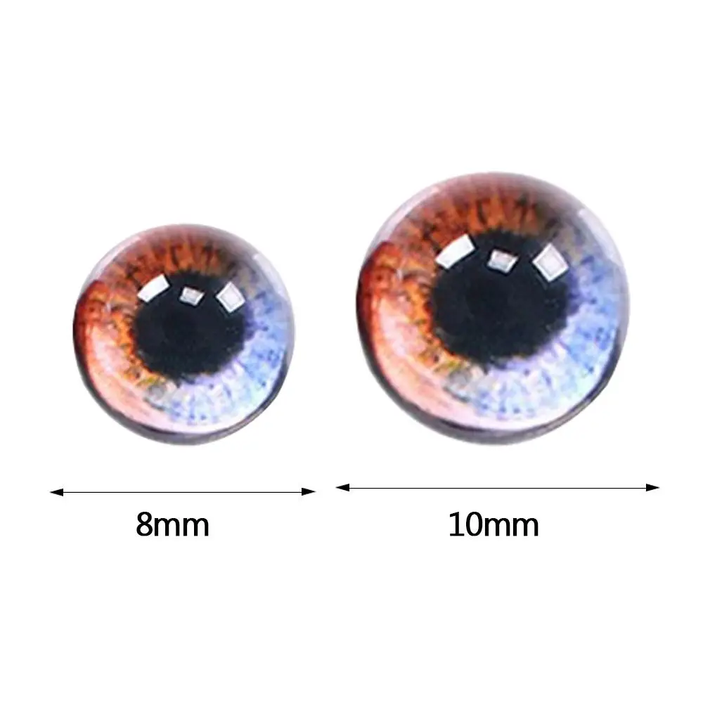 50pcs/25Pairs 8/10mm Toy Dinosaur Time Gem DIY Crafts Doll Eyeballs Glass Dolls Eyes Animal Eyes