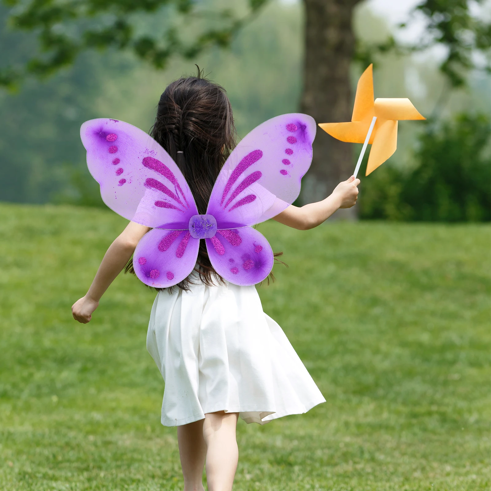 

2 Pcs Butterfly Wings Angel Wings Yellow Green Party Butterfly Wing Dress Up Party Props Cosplay Accessories Lightweight