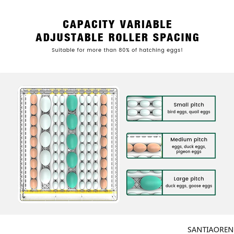 

GREAT FARM Portable Small Incubator64/128/192/256/320 Eggs Roller Mini Incubator Multifunctional Automatic Egg Incubator Box