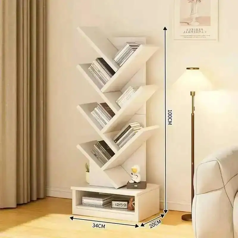 Display Standing Minimalist Book Shelf European Luxury Portable Book Shelf English Modern Aesthetic Wood Librero Salon Furniture