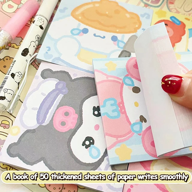 

50 листов/книжка, Мультяшные аниме наклейки, самоклеящиеся палочки для записей, запоминания, канцелярские принадлежности, офисные и школьные принадлежности