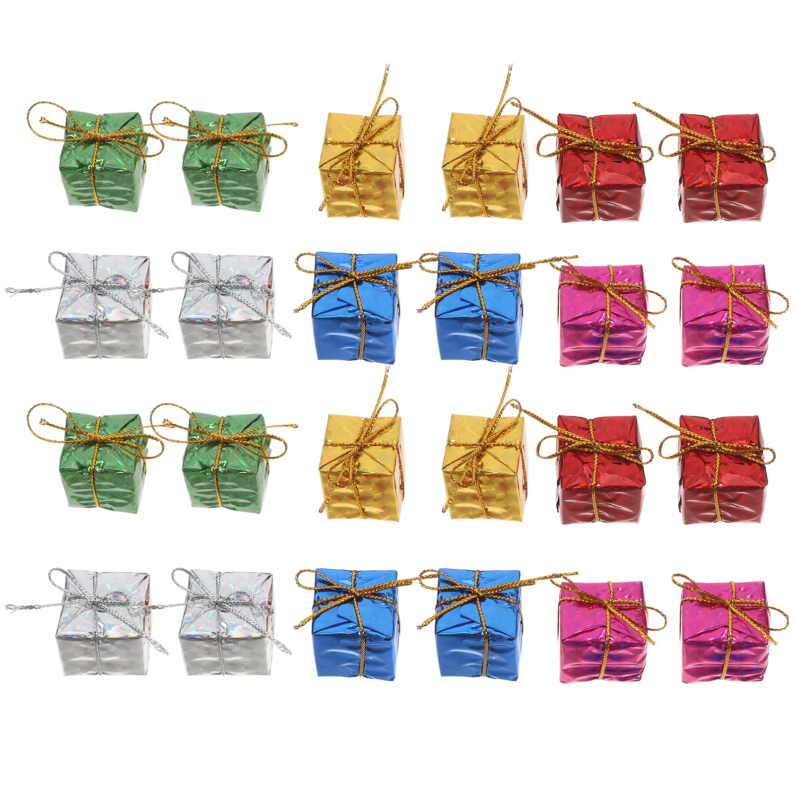 

24pcs Small Gift Boxes Hanging Decorations 2.5Cm Bubble Material Christmas Tree Ornaments Colorful Mini Gift Box Decor For