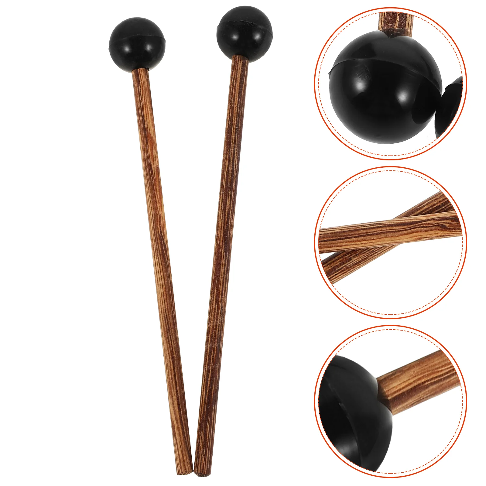 

2pcs Rubber Head Percussion Mallets Sticks Xylophone Glockenspiel Marimba Woodblock Bell Sticks For Professional And Beginner Mu