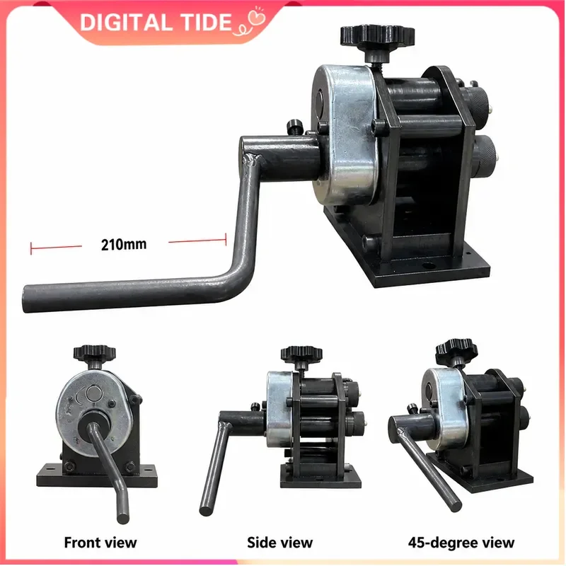 Mini Manual Rolling Machine Small Hand Three Roll Tube Bender Plate Roller Metal Sheet Curving Tool Jewelry Making Equipment