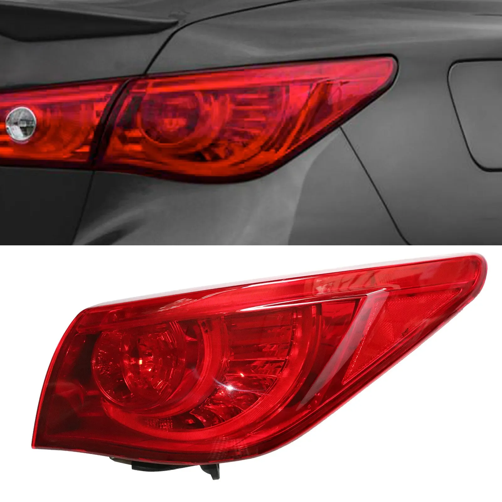 

Passenger Side Rear Outer Lamp Durable Right Side Tail Light Fits For Infiniti Q50 Q50s 2014 2015 2016 2017 RH Tail Light Lamp