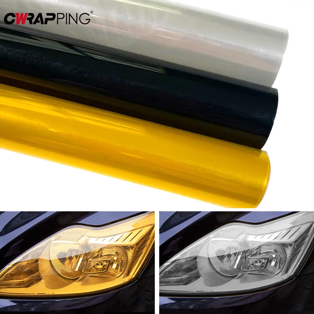 Car Headlight Lamp Films PVC Fog Lamp Stickers Car Headlight Tailing Moulding Auto Foil Self-Adhesive Decal for Car Accessories