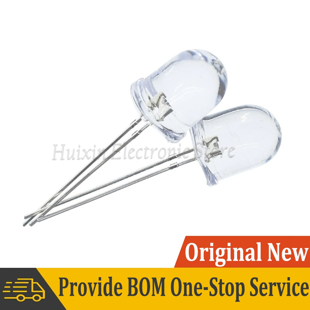 10mm LED Red Blue Yellow Green White Transparent 20mA Ultra Bright Round LED Light Emitting Diode Lamp