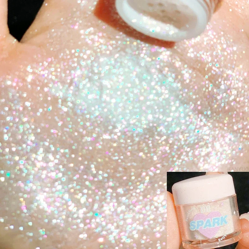 Heallor-Dream Glitter Highlighter Powder, sombra de ojos, maquillaje, brillo facial, perla, resaltador tridimensional, brillo en polvo, Co