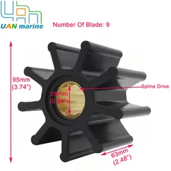 836-0001 Marine Flexible Water Pump Impeller For Jabsco 836-0001 836-0001-P 836-0003 836-0008