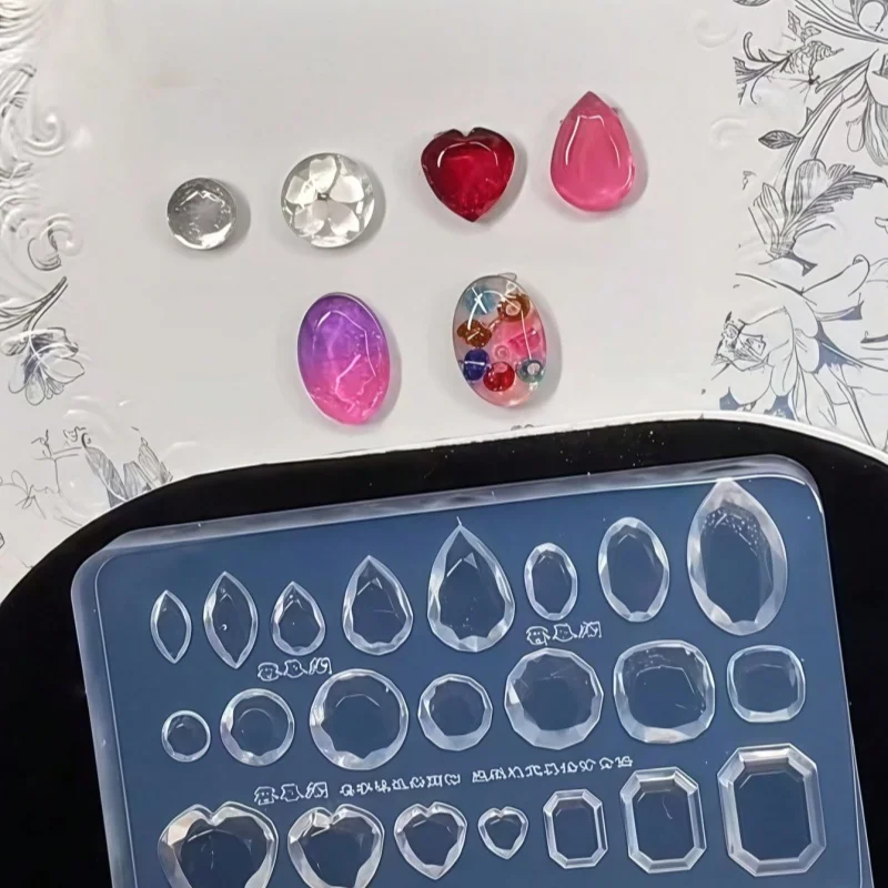 Transparente Nagelkunst-Silikonform mit Edelstein-Knopfrelief und Schmetterlingsknoten-Design für Nageldekoration – Detail 6