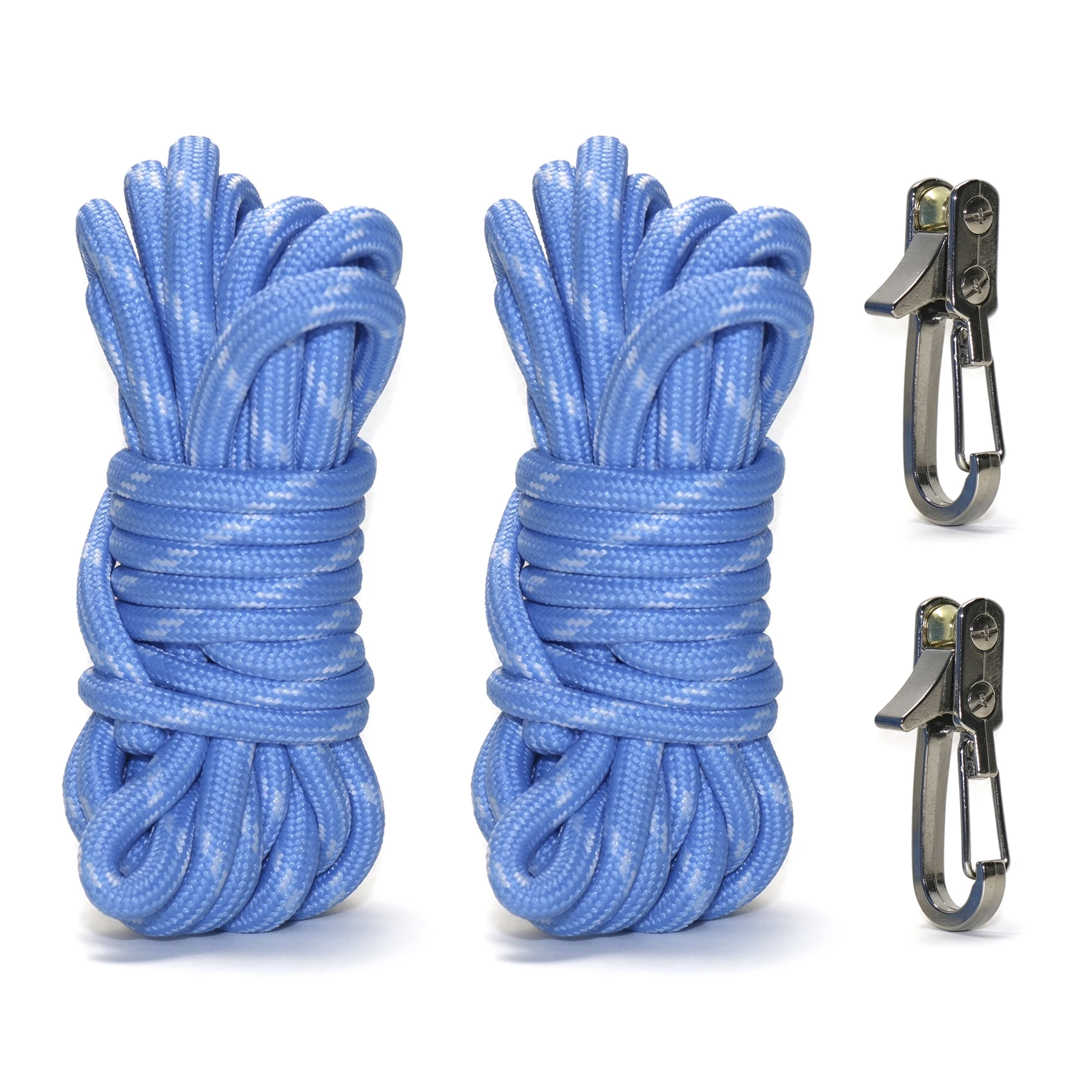 With Roller Pulley Carabiner Heavy Duty Tie Down Cord for RV Car Truck Cargo Camping Tent Hammock Boat Secure Lashing Rope