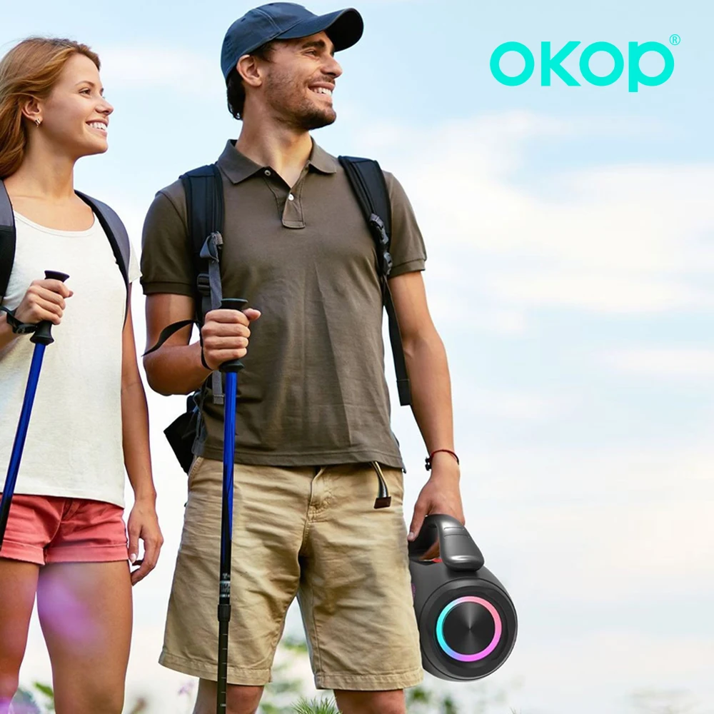 

OKOP Bluetooth Speaker, AI Speaker,High-power High-quality Home Audio,Colorful Ambient Light,Plug-in Card Speakers,USB TF AUX