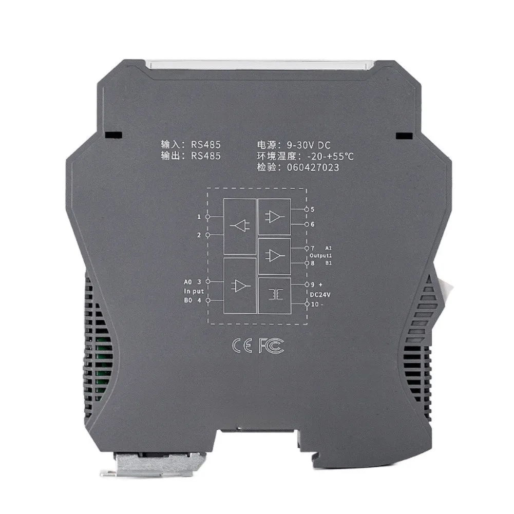 Serial Data Extender RS485 Gray DC24V Power Supply Isolator Signal Converter Low Current Consumption Serial Data