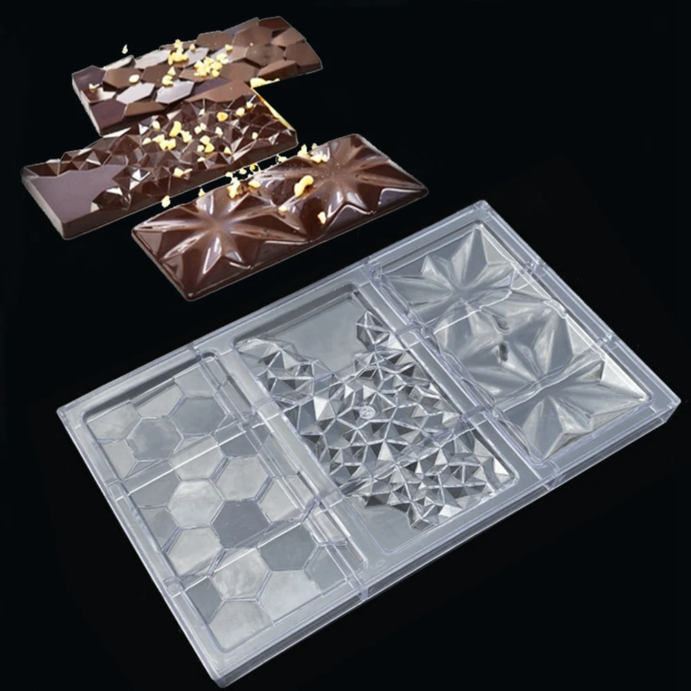 AT21-Chocolate Cadny Bar Mold Polycarbonate Chocolate Mould Plastic Baking Pastry Cake Mold Bonbon Confectionery Tool