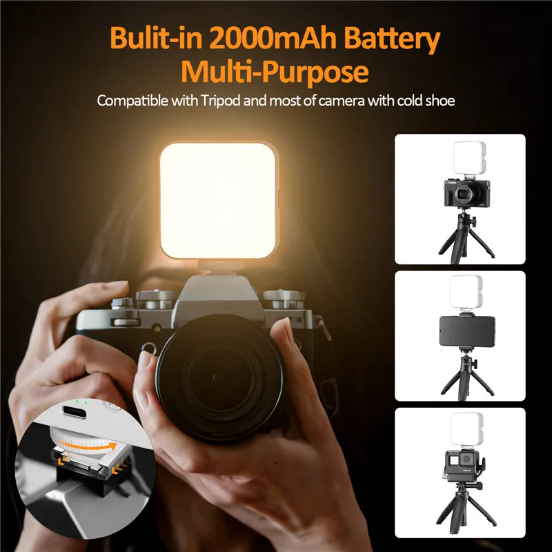 Luz de Selfie para teléfono iPhone, Clip de luz de cámara, 2000mAh, LED portátil, perfecto para fotos, grabación de vídeo, Zoom, regalos Tiktok
