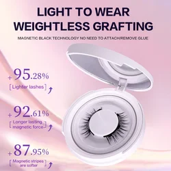 PRAECLARUS Iris Flower 2Pairs Reusable Magnetic Lashes No Glue Needed Professional Premium 3D Sot Magnetic Eyelash 3-Step Press