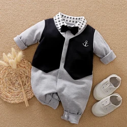 Baby Boys Outfit Infant Clothes Gentleman Suits Long Sleeve Toddler Onesie Costume Romper Jumpsuit 100% Cotton Spring and Autumn