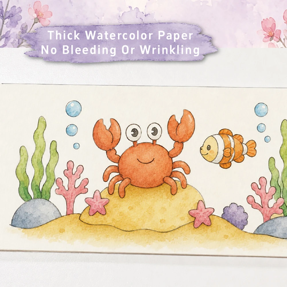 Watercolor sketchbook, watercolor painting workbook, portable and easy to tear drawing bookmark, watercolor book