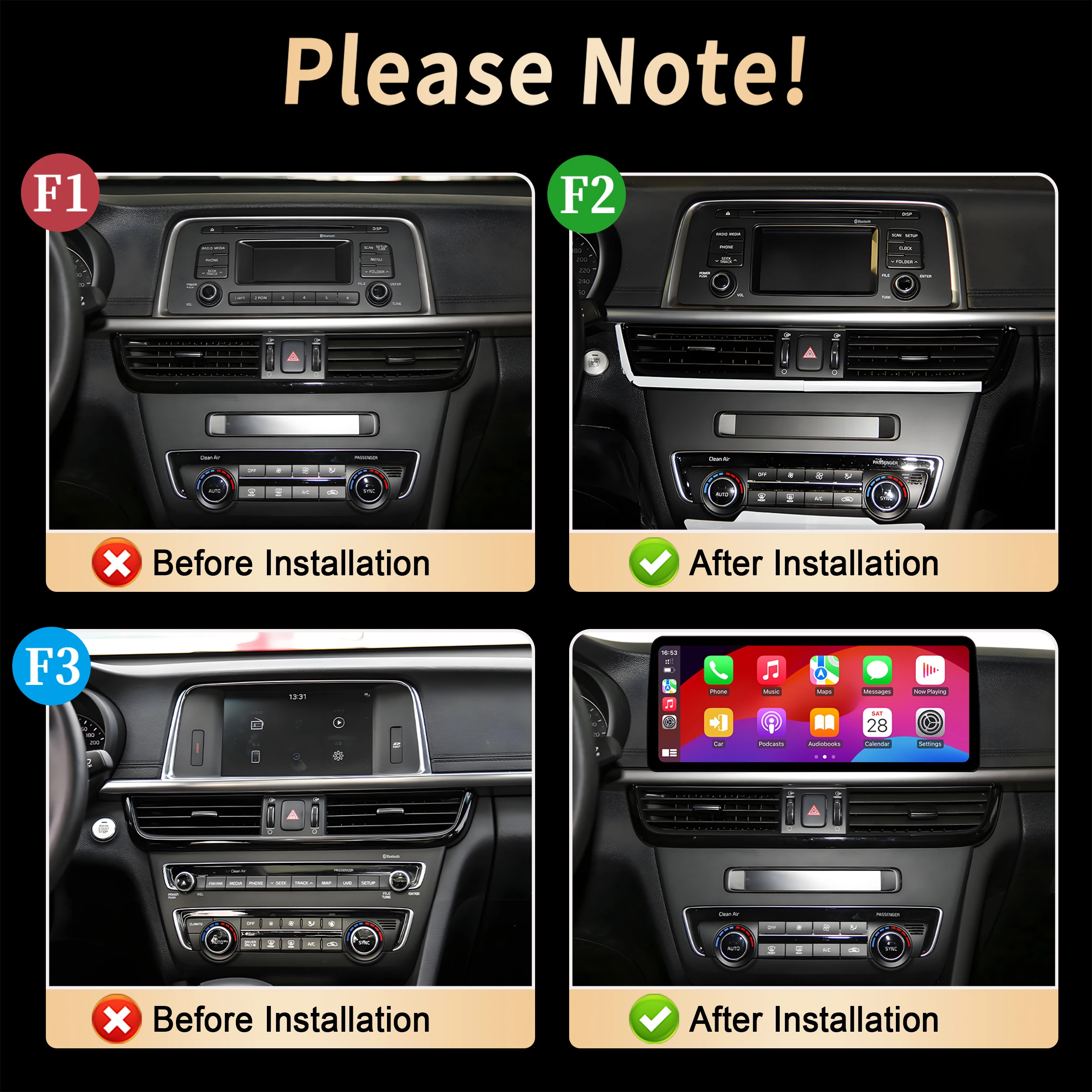 12.3 inch For KIA K5 Optima 2015 2016 2017 2018-2019 Car Radio Wireless BT CarPlay 4G GPS Navigation Multimedia Head Unit Screen