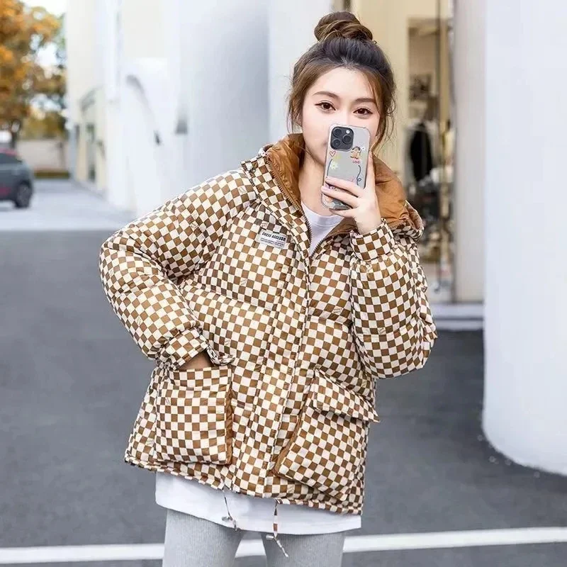 2024 New Korean Warm Thickened Cotton Padded Jacket Loose Hooded Cotton CoatWomen Winter Jacket Women Basic Coat Puffer Outwear