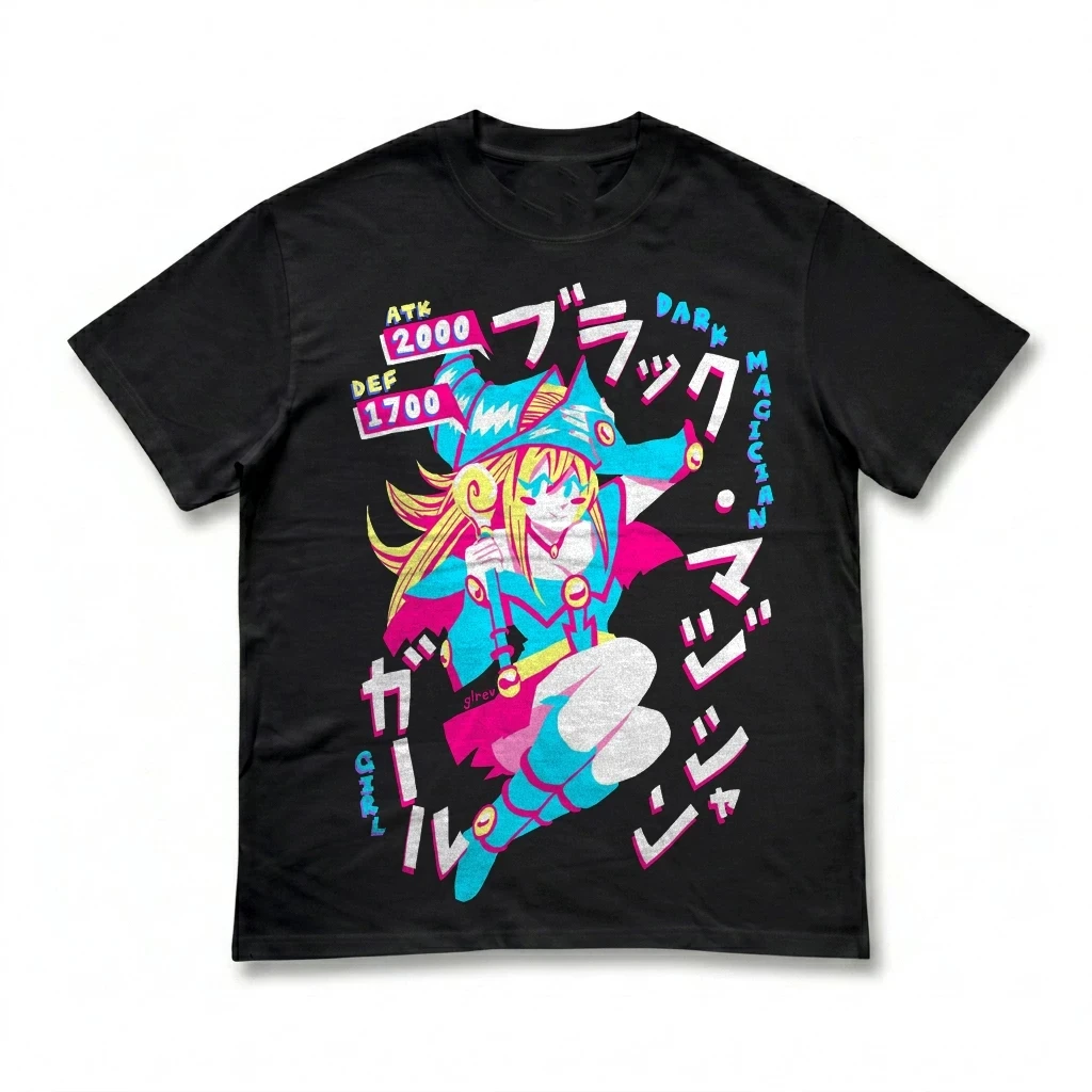 Yu-Gi-Oh Dark Magician Girl ATK 2000 Classic Anime Graphic T-Shirt Cotton Men Women Streetwear Tee