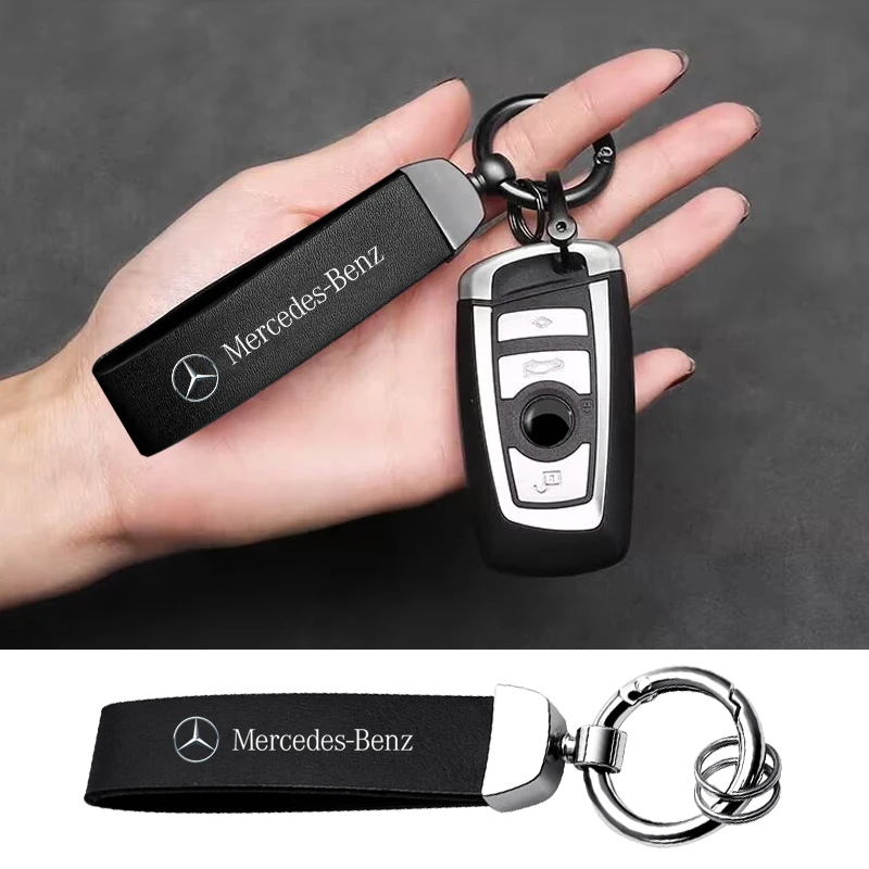 Car Metal Keychain Fashion Creative Leather Keychain Accessories For Mercedes Benz B/C/E/S Class A Class C200L GLC GLK CLA