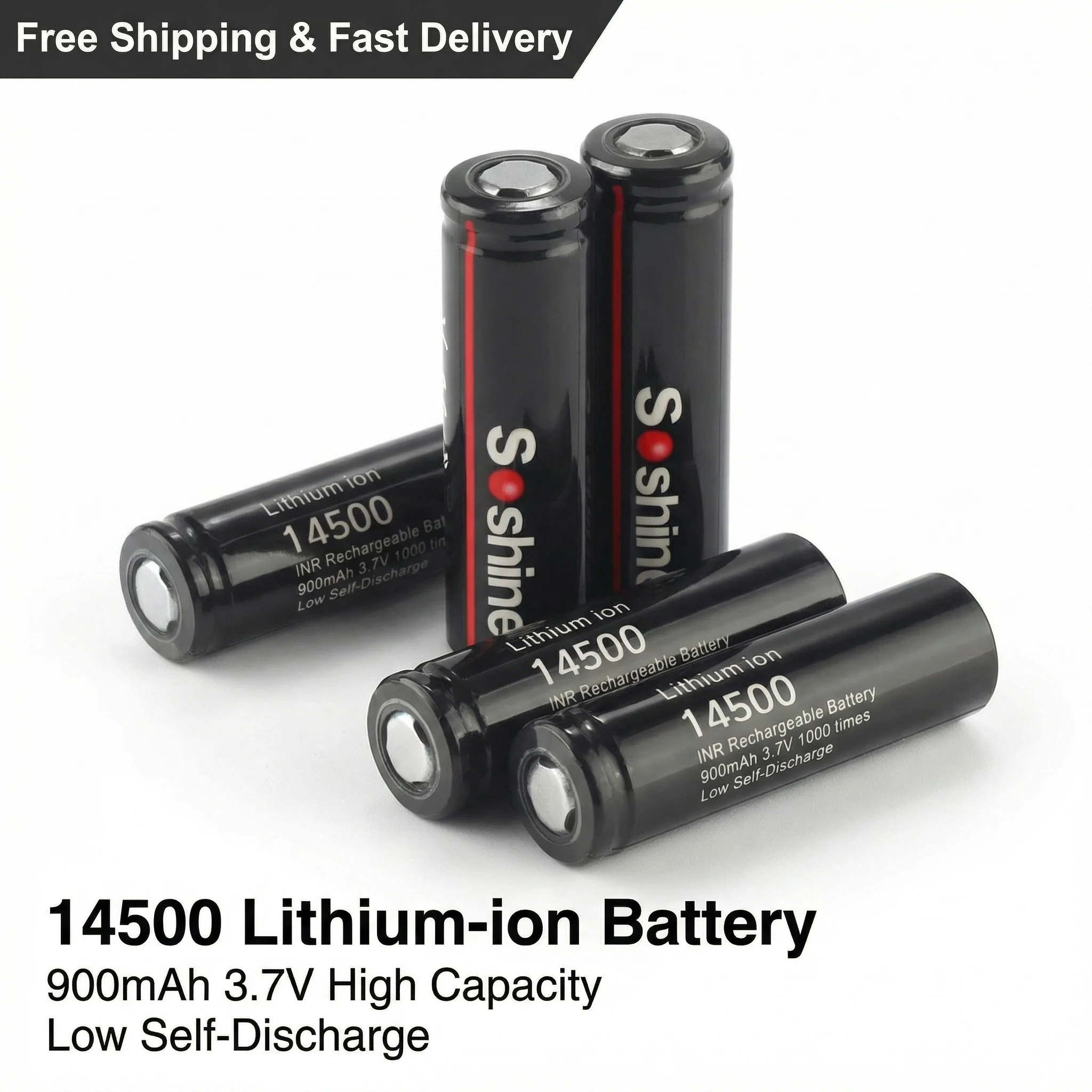 

3.7V 14500 900mAh Rechargeable Lithium Battery AA Size Li-ion Cell for Electric Toothbrush Shaver LED Flashlight