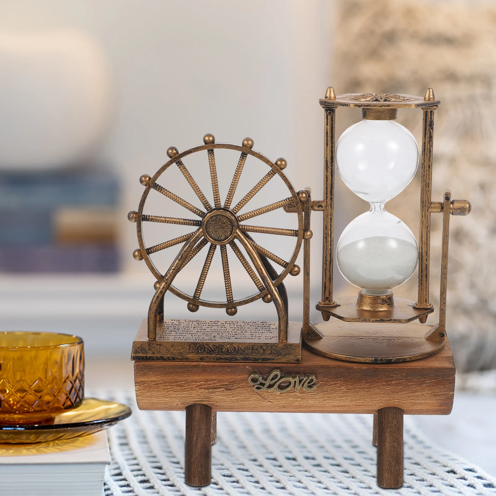 

Creative Retro Ferris Wheel Sand Clock Desktop Decor Unique Vintage Craft Ornament Exquisite Home Office Decoration