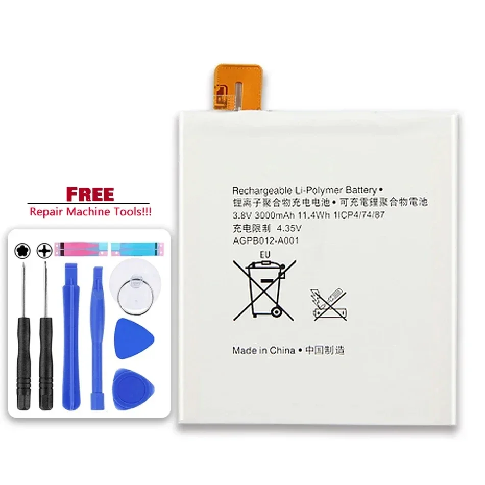 Mobile Phone Battery For Sony Xperia T2 Ultra XM50t XM50h D5303 D5306 D5322 AGPB012-A001 3000mAh  with Repair Tools