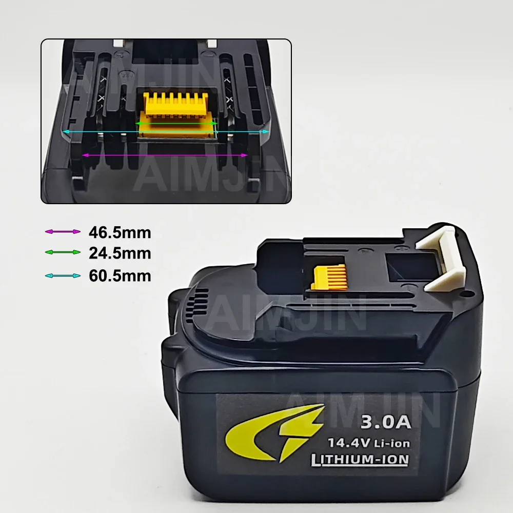 14.4V 3000mAh BL1430 BL1415 BL1440 196875-4 194558-0 195444-8  for Makita 14.4V rechargeable battery for LED indicator+charger