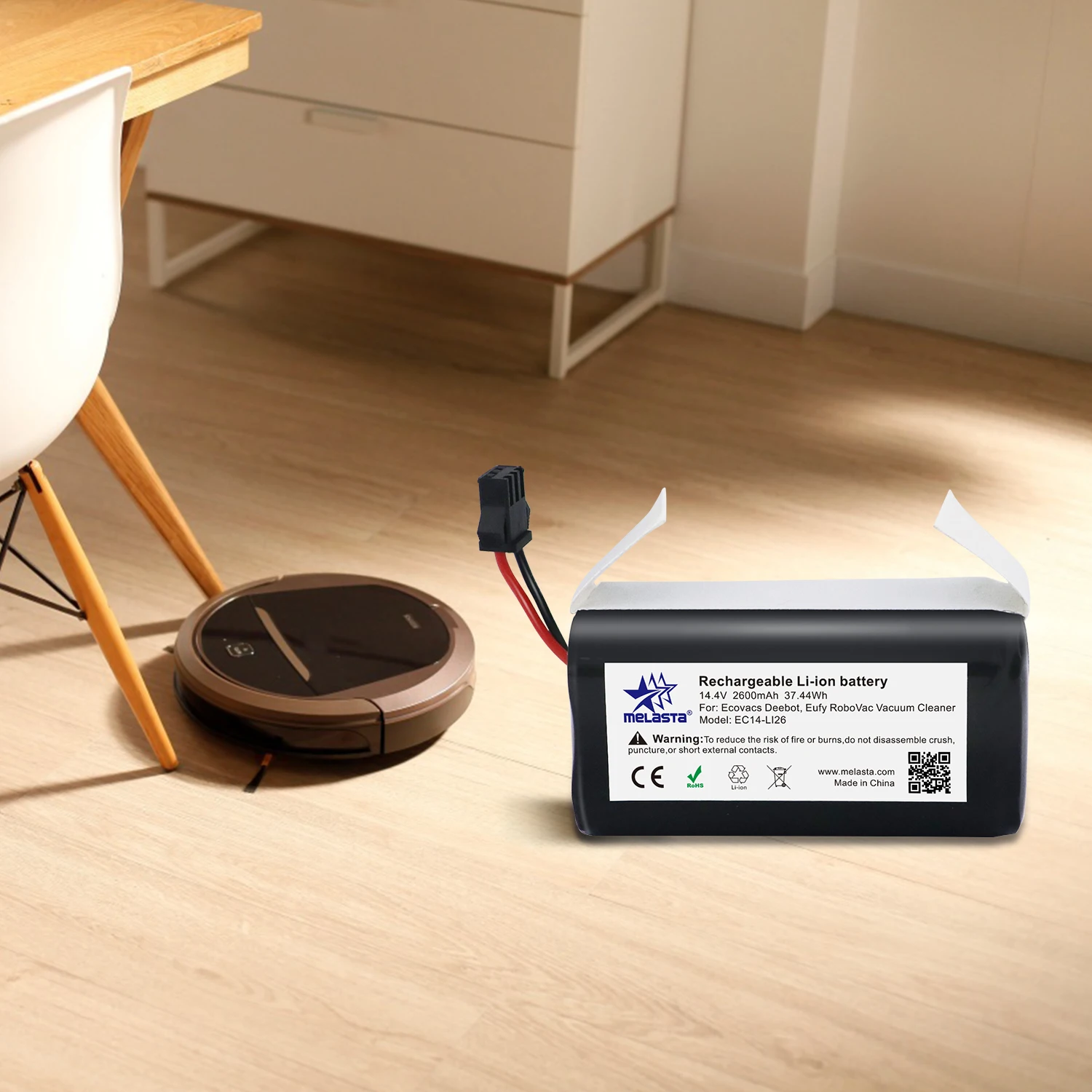 Melasta 14,4 V 2600mAh литий-ионный аккумулятор для Conga Excellence 990 1090 Ecovacs Deebot N79/N79S/DN622 Eufy Robovac 11/11S/12/15C/35C