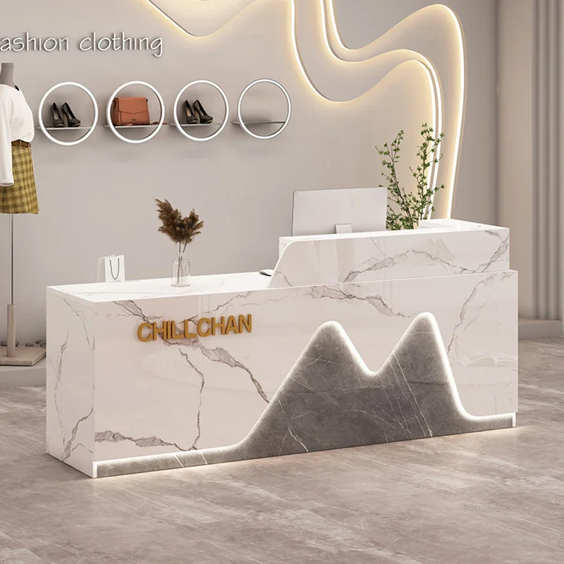 Salon Reception Desk Help Luxury Modern Furniture Table Atelier Counter Office Secretary Cosmetics Advanced Front Clothes Beauty