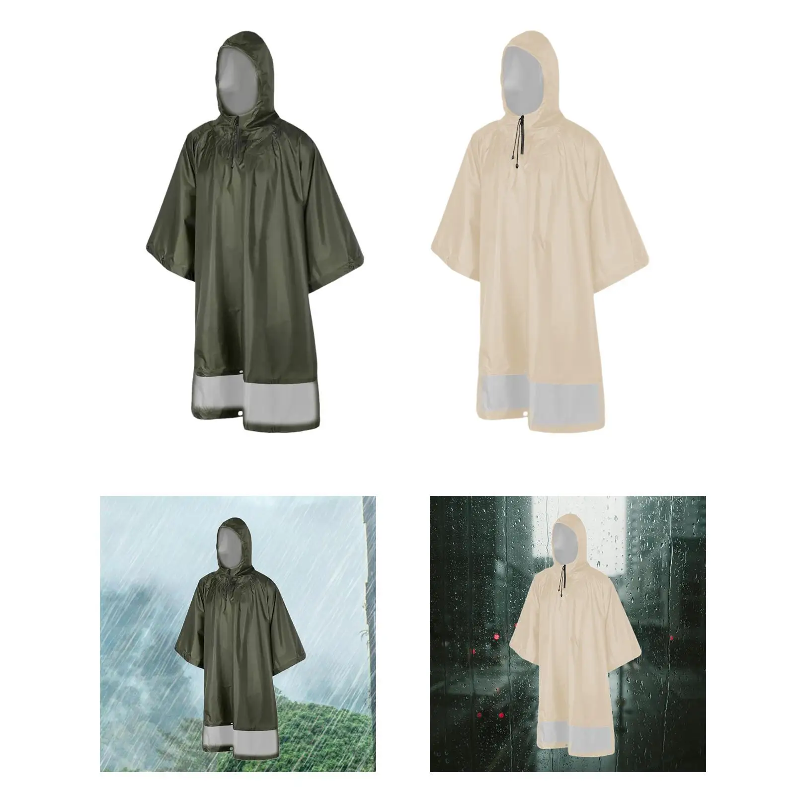 Poncho de chuva 3 em 1 com capuz capa de chuva tapete de piquenique pulôver prático