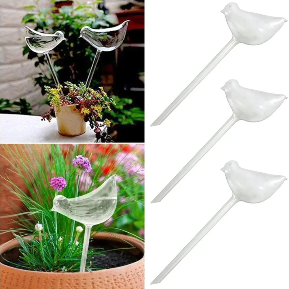 Bird Shape Clear Automatic Flower Watering Device Self Watering Drip System Glass Watering Globes for Home Garden Flower Plant