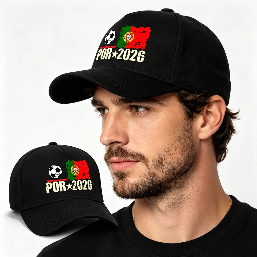 Men Women 2026 Portugal Soccer Baseball Cap Vintage Portugal Flag Football Printed Hats for Men Summer Casual Outdoor Hat Cap