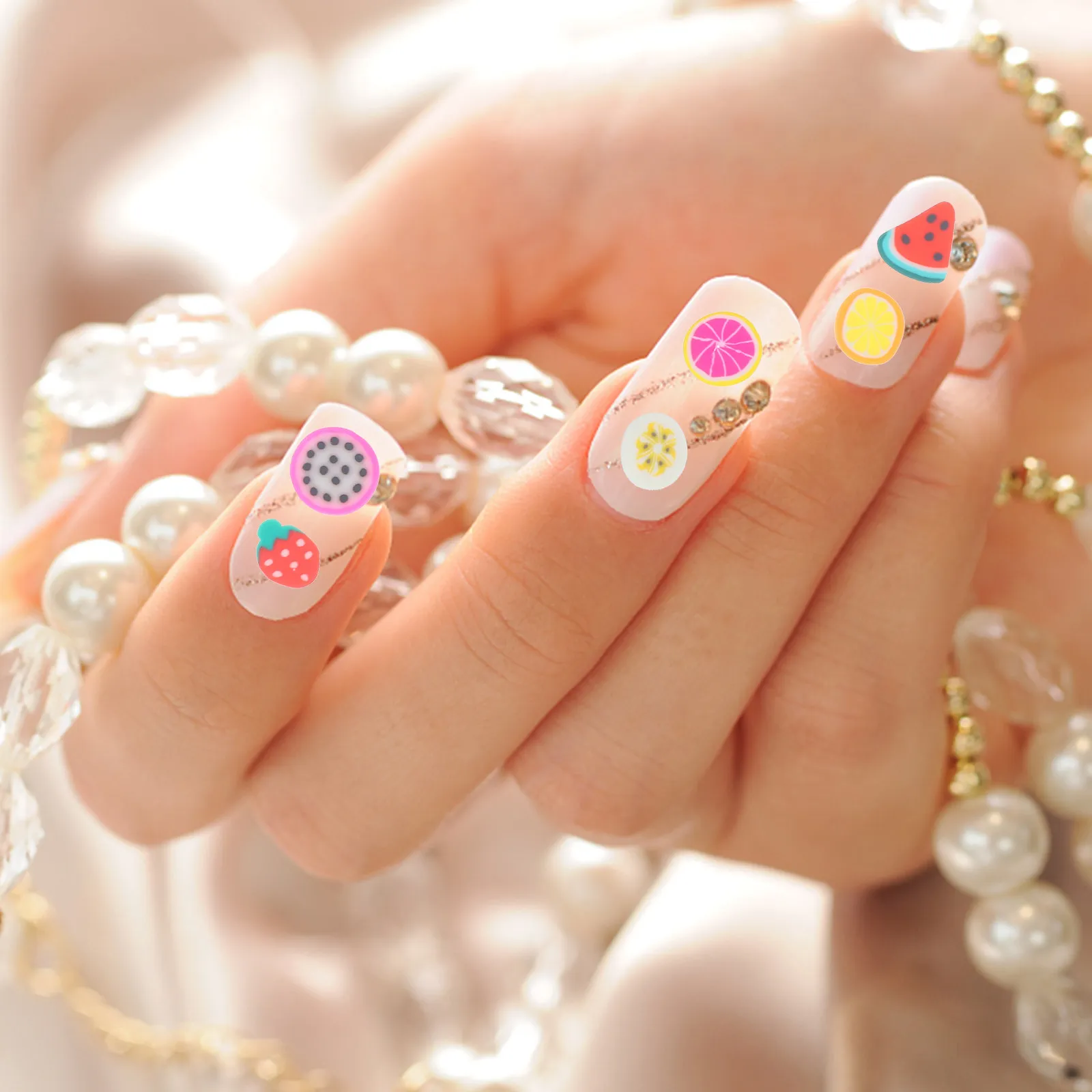 

12 Boxes Polymer Clay Manicure Pieces Colorful Lightweight Nail Art Decorations Durable Stickers DIY Accessories