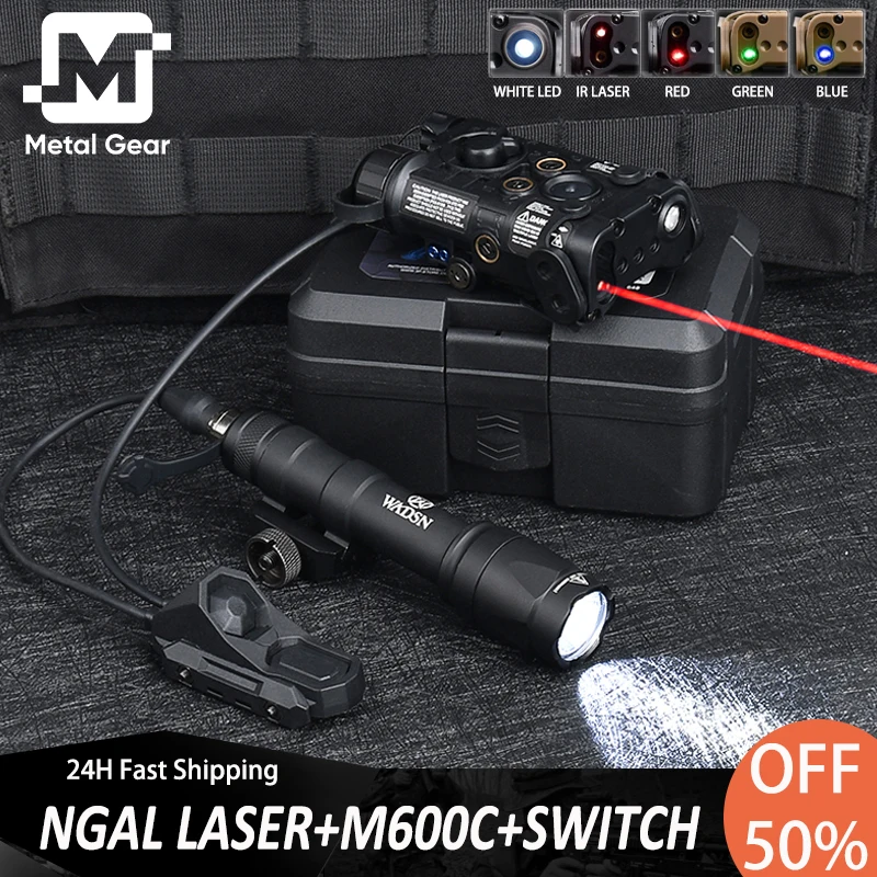 

WADSN Tactical NGAL Red Green Blue IR Laser Airsoft M600C Flashlight UNAxon Mod Button Switch Strobe Nagl White LED Spotlight