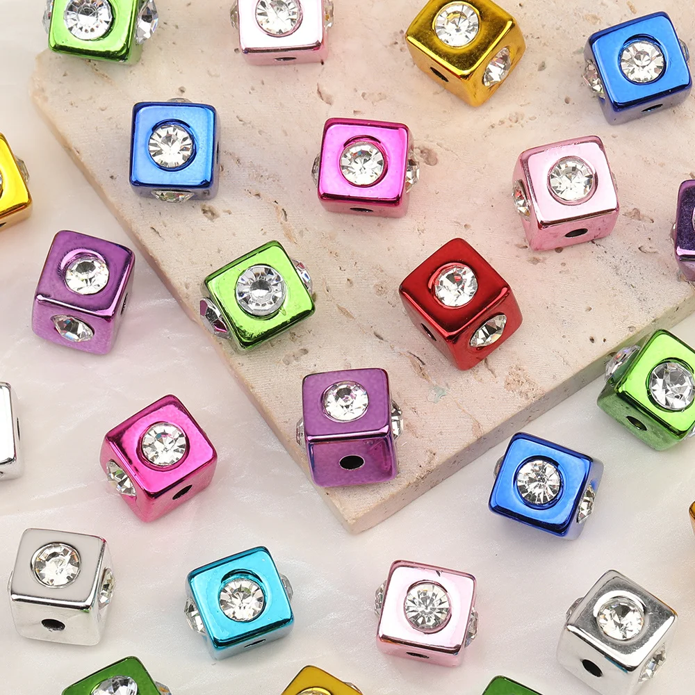 

Cordial Design 100Pcs 14*17MM Acrylic Bead/Hand Made/Cube Shape/UV CCB Effect/Jewelry Findings & Components/DIY Rhinestone Beads
