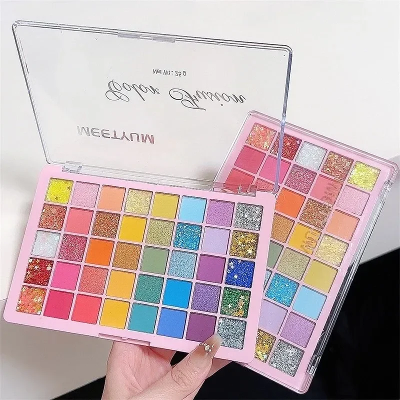 สีสัน Rainbow Matte Pearlescent Eye Shadow Palette 40 สีเด็ก Stage Palette อายแชโดว์แต่งหน้าเครื่องสําอางเกาหลี