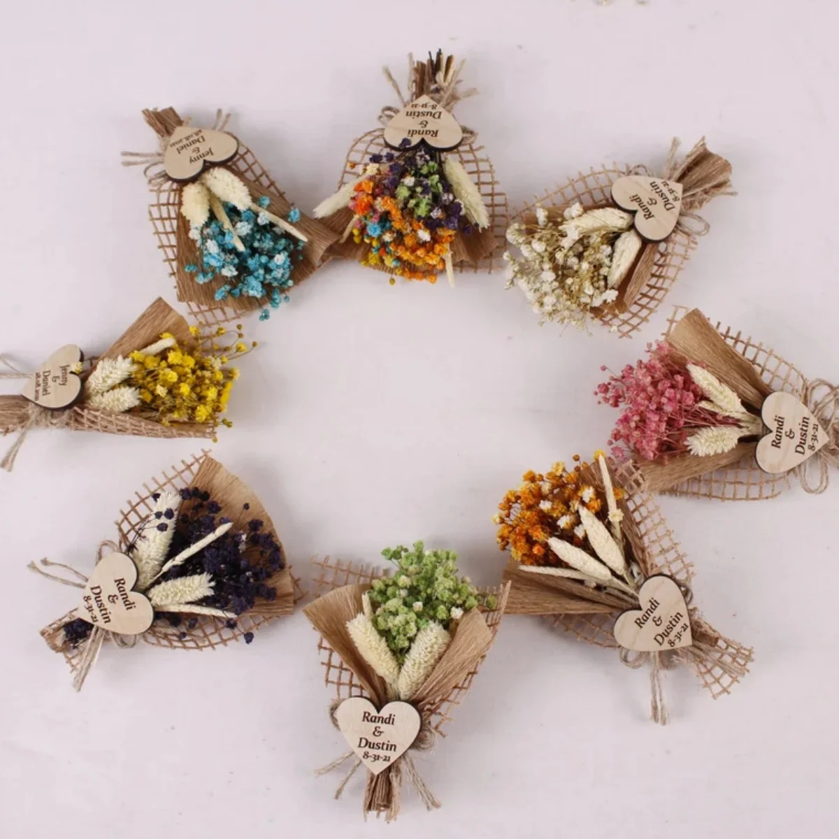 

Магнитные свадебные сувениры для гостей, мини-букет из сушеных цветов, персонализированные магнитные сувениры, подарки для свадебного душа, свадебный подарок в деревенском стиле